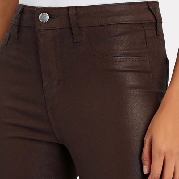 L'AGENCE Margot Skinny High Rise Jeans, Cocoa Coated - Picture 10 of 10